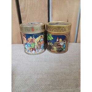 Pair E Otto Schmidt Tin Box Nurnberg Empty Vintage